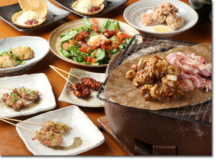 中川区にある鶏料理の美味しいお店の宴会コース